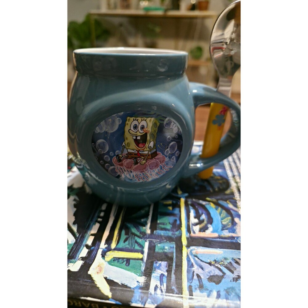 Frankford Candy SpongeBob SquarePants Blue Ceramic Mug 16 oz Microwave Safe